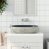 Vidaxl Straction Wash Ban Ovaal 59x40x14 cm sabbia ceramica -colorata e blu