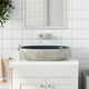 Vidaxl Straction Wash Ban Ovaal 59x40x14 cm sabbia ceramica -colorata e blu