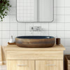 Vidaxl Straction Wasker Ovaal 59x40x14 cm Ceramica marrone e blu