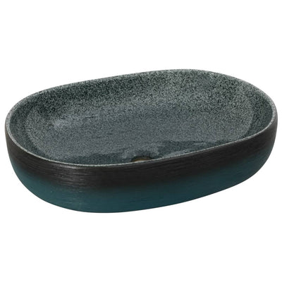 Vidaxl Straction Wasker Ovaal 59x40x14 cm Turquoise in ceramica