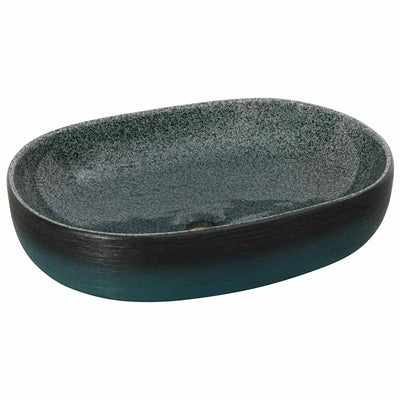 Vidaxl Straction Wasker Ovaal 59x40x14 cm Turquoise in ceramica