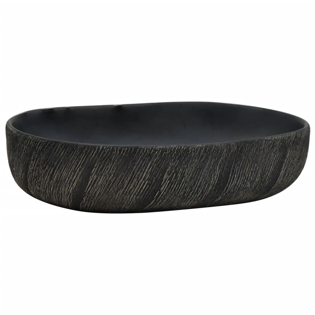Lavabo da appoggio Vidaxx ovale 59x40x14 cm in ceramica nera