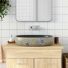 Vidaxl Straction Wash Ban Ovaal 59x40x14 cm sabbia ceramica -colorata e blu