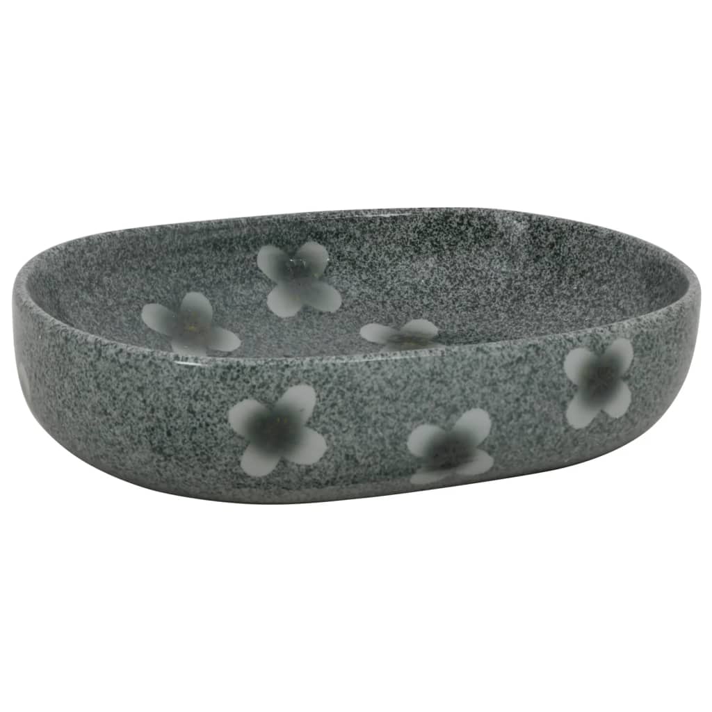 Vidaxl Straction Wondher Ovaal 59x40x14 cm Blu ceramica