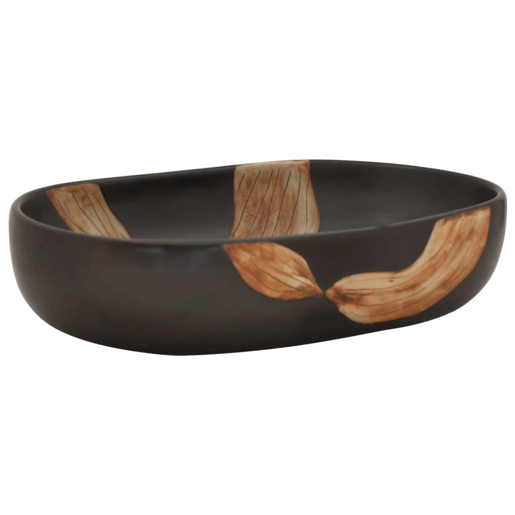 Vidaxl Straction Wasker Ovaal 59x40x14 cm Black in ceramica