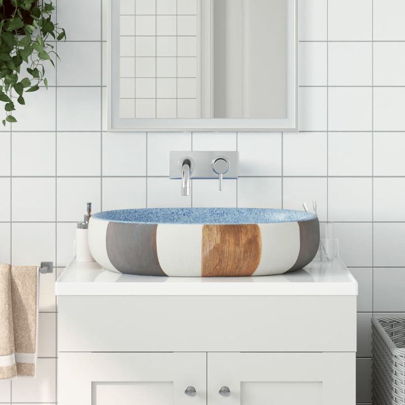 Vidaxl Setup Wash Bang Oval 59x40x14 cm Ceramic multi -colorato
