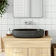Lavabo da appoggio Vidaxx ovale 59x40x14 cm in ceramica grigia e nera