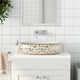 Vidaxl Straction Wasker Ovaal 59x40x15 cm Ceramico bianco e oro