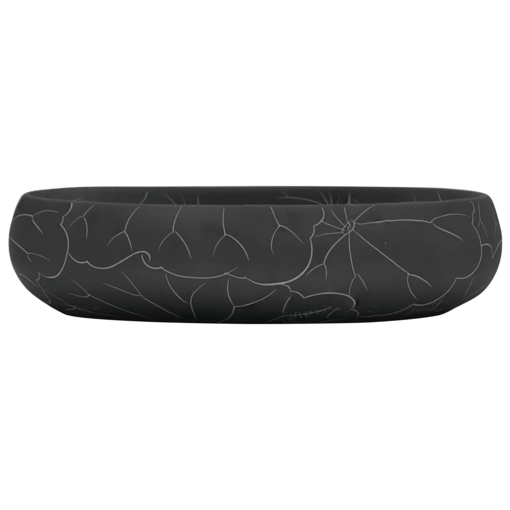 Vidaxl Stracture Wasker Ovaal 59x40x15 cm ceramico nero