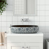 Vidaxl Straction Wasker Ovaal 59x40x14 cm ceramico nero e blu