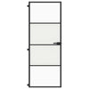Vidaxl binnendeur smal 76x201,5 cm gehard glas en aluminium zwart