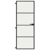 Vidaxl puerta interior estrecha 76x201.5 cm de vidrio endurecido y negro de aluminio