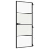 Vidaxl Porta interna stretta 83x201,5 cm in vetro indurito e nero in alluminio