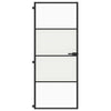 Vidaxl Porta interna stretta 83x201,5 cm in vetro indurito e nero in alluminio