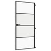 Vidaxl Porta interna stretta 93x201,5 cm in vetro indurito e nero in alluminio