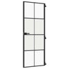 Vidaxl binnendeur smal 76x201,5 cm gehard glas en aluminium zwart