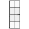Vidaxl binnendeur smal 76x201,5 cm gehard glas en aluminium zwart