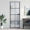 Porta interna Vidaxx stretta 76x201,5 cm vetro temperato e alluminio nero