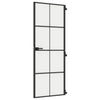 Porta interna vidaxl stretta 76x201,5 cm vetro indurito e nero in alluminio