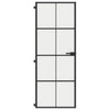 Porta interna vidaxl stretta 76x201,5 cm vetro indurito e nero in alluminio