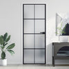 Porta interna Vidaxx stretta 76x201,5 cm vetro temperato e alluminio nero