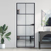 Vidaxl Porta interna stretta 83x201,5 cm in vetro indurito e nero in alluminio