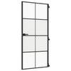 Vidaxl Porta interna stretta 93x201,5 cm in vetro indurito e nero in alluminio