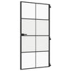 Vidaxl puerta interior estrecha 102.5x201.5 cm de vidrio endurecido y negro de aluminio