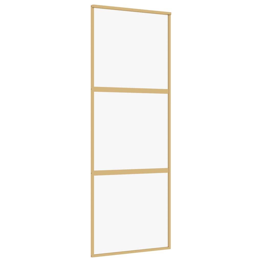 Porta scorrevole Vidaxl 76x205 cm Clear ESG Glass e in oro in alluminio