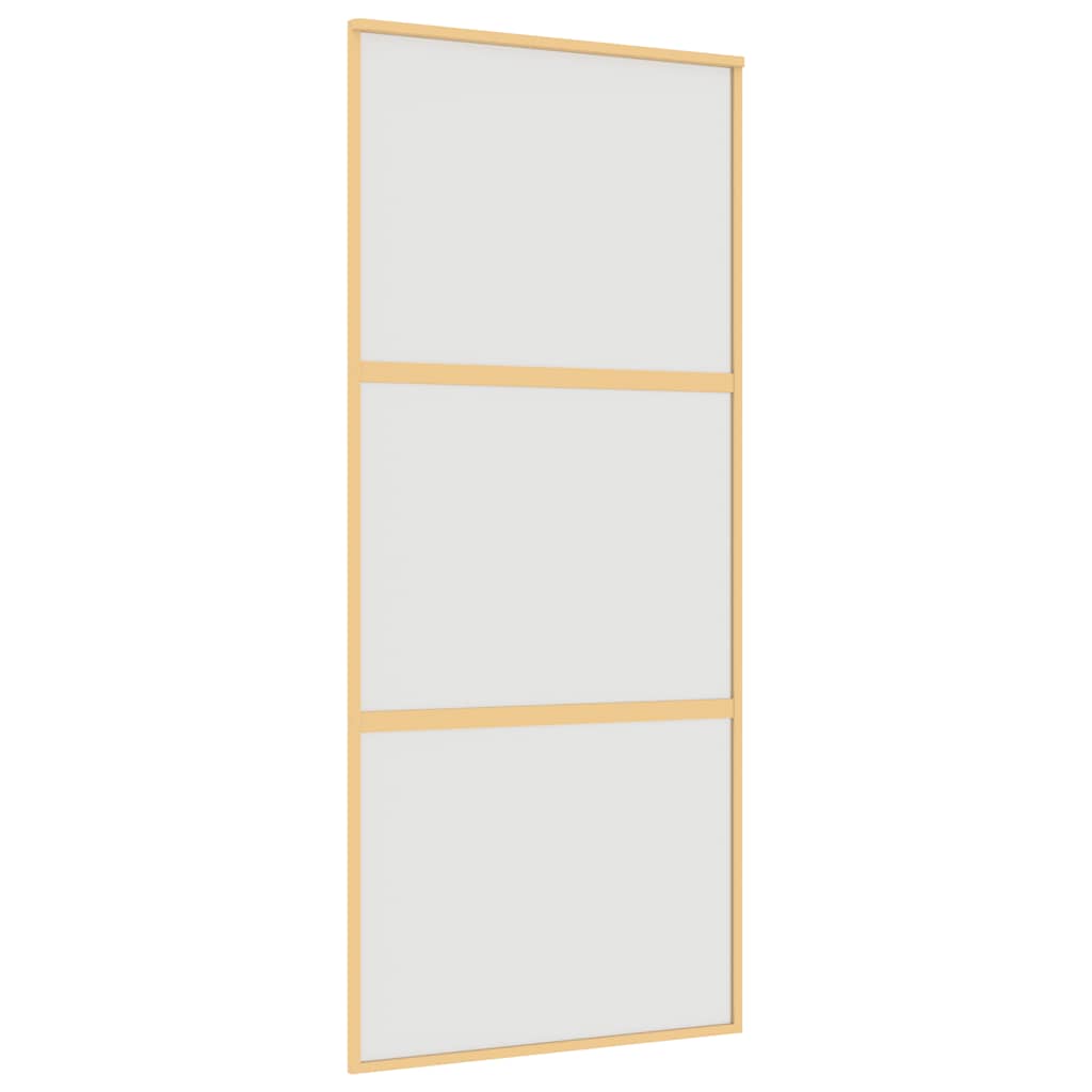 Porta scorrevole di Vidaxl 90x205 cm in vetro ESG e oro in alluminio