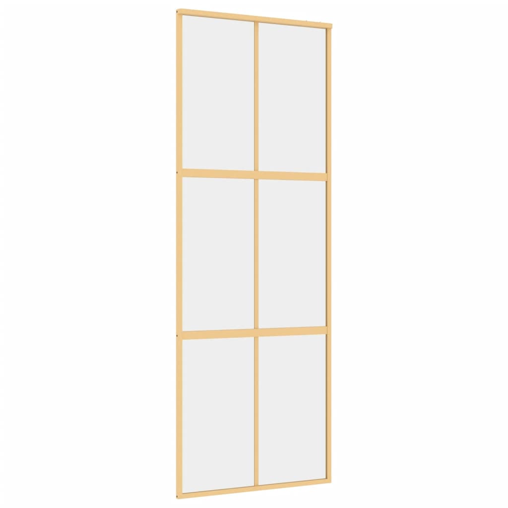 Porta scorrevole Vidaxl 76x205 cm Clear ESG Glass e in oro in alluminio