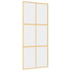 Porta scorrevole Vidaxl 90x205 cm Clear ESG Glass e in oro in alluminio