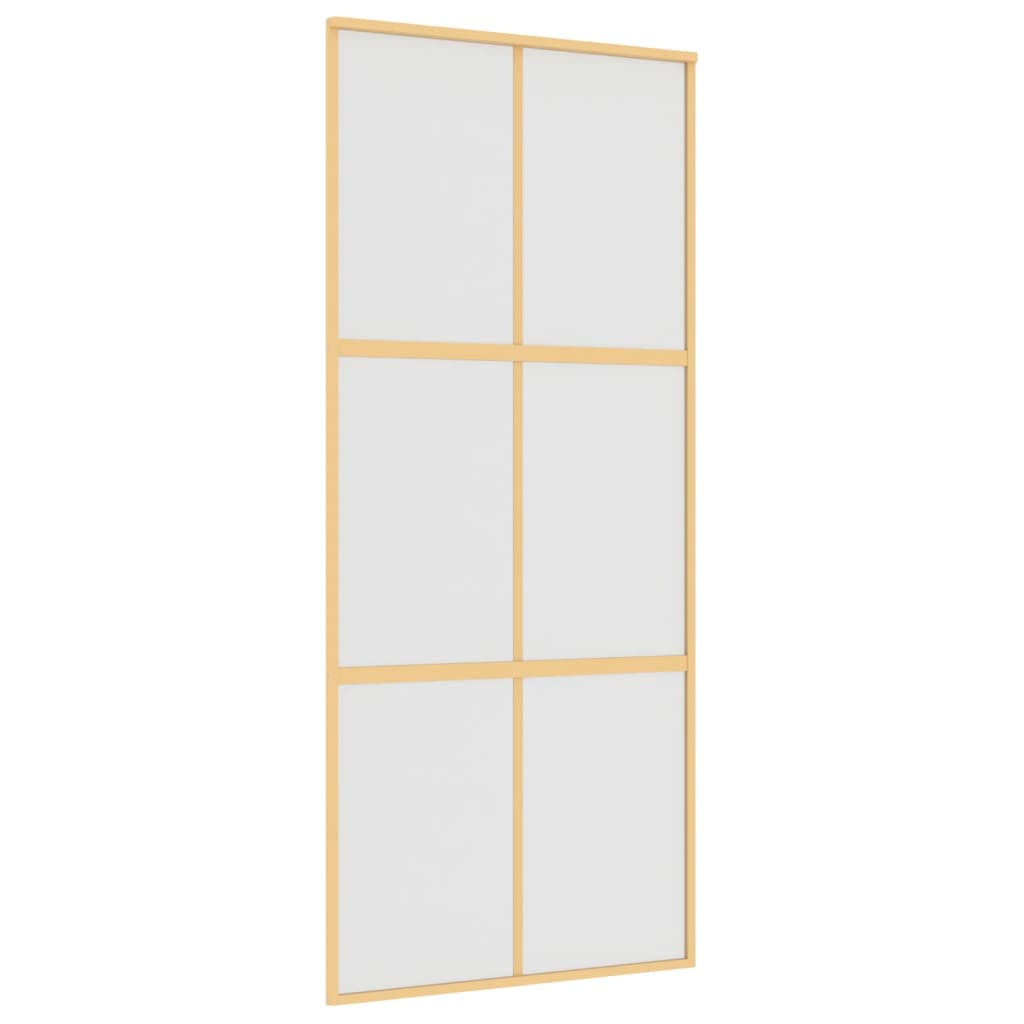 Puerta corredera Vidaxl 90x205 cm de vidrio ESG mate y dorado de aluminio