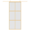 Porta scorrevole di Vidaxl 90x205 cm in vetro ESG e oro in alluminio