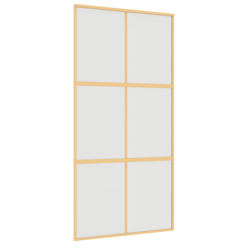 Puerta corredera de Vidaxl 102.5x205 cm de vidrio ESG mate y dorado de aluminio