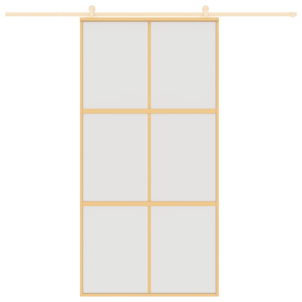 Puerta corredera de Vidaxl 102.5x205 cm de vidrio ESG mate y dorado de aluminio