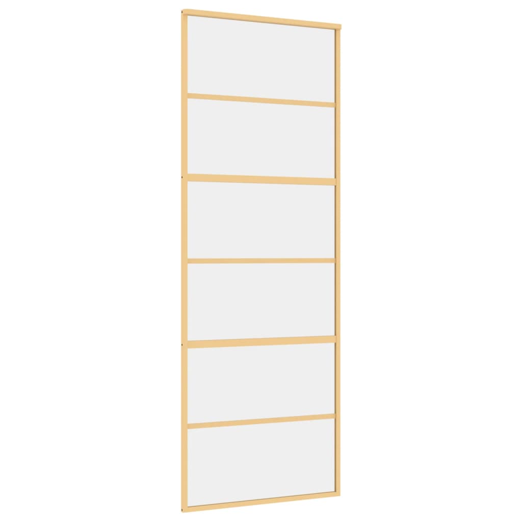 Porta scorrevole Vidaxl 76x205 cm Clear ESG Glass e in oro in alluminio