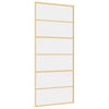 Porta scorrevole Vidaxl 90x205 cm Clear ESG Glass e in oro in alluminio