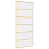 Porta scorrevole Vidaxl 90x205 cm Clear ESG Glass e in oro in alluminio