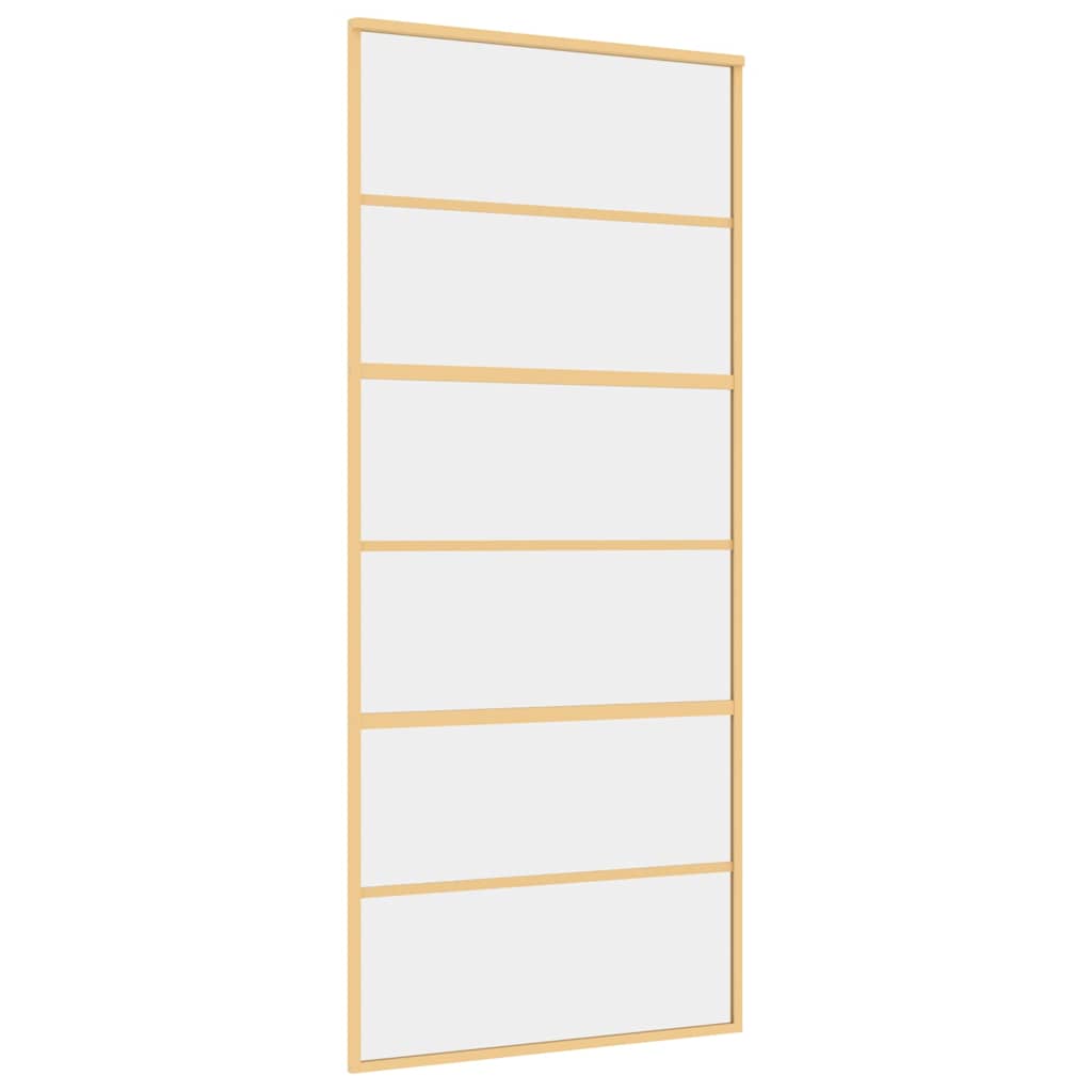 Porta scorrevole Vidaxl 90x205 cm Clear ESG Glass e in oro in alluminio