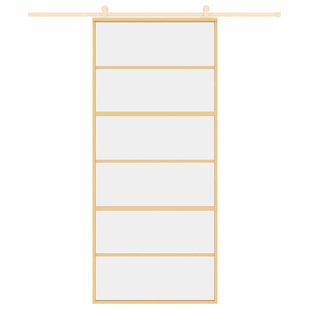 Porta scorrevole Vidaxl 90x205 cm Clear ESG Glass e in oro in alluminio
