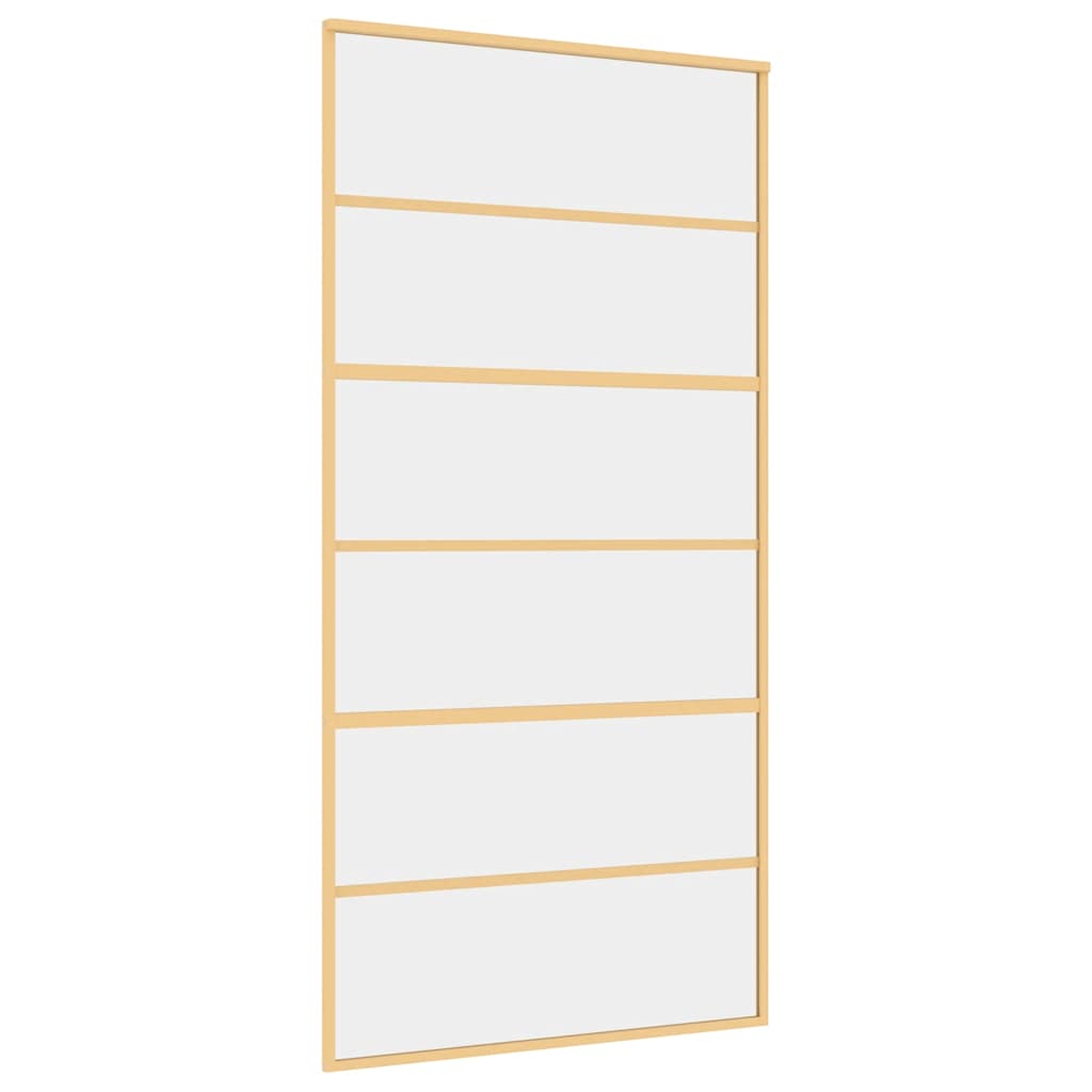 Vidaxl schuifdeur 102,5x205 cm helder esg-glas en aluminium goudkleur