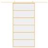 Vidaxl schuifdeur 102,5x205 cm helder esg-glas en aluminium goudkleur