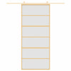 Porta scorrevole di Vidaxl 90x205 cm in vetro ESG e oro in alluminio