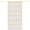 Puerta corredera de Vidaxl 102.5x205 cm de vidrio ESG mate y dorado de aluminio