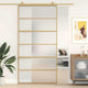 Vidaxl schuifdeur 102,5x205 cm mat esg-glas en aluminium goudkleurig