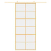 Porta scorrevole Vidaxl 90x205 cm Clear ESG Glass e in oro in alluminio