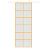 Porta scorrevole Vidaxl 76x205 cm in vetro ESG e oro in alluminio