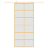 Porta scorrevole di Vidaxl 90x205 cm in vetro ESG e oro in alluminio