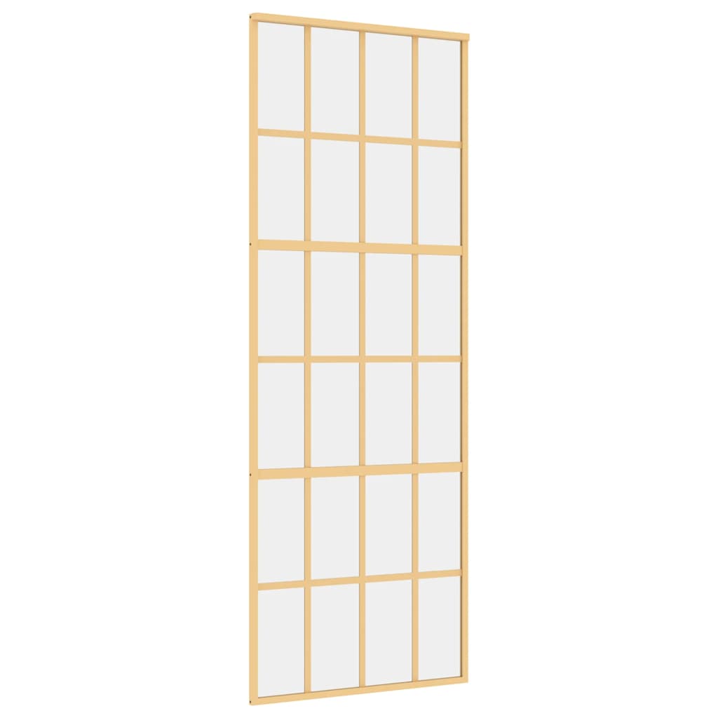 Porta scorrevole Vidaxl 76x205 cm Clear ESG Glass e in oro in alluminio